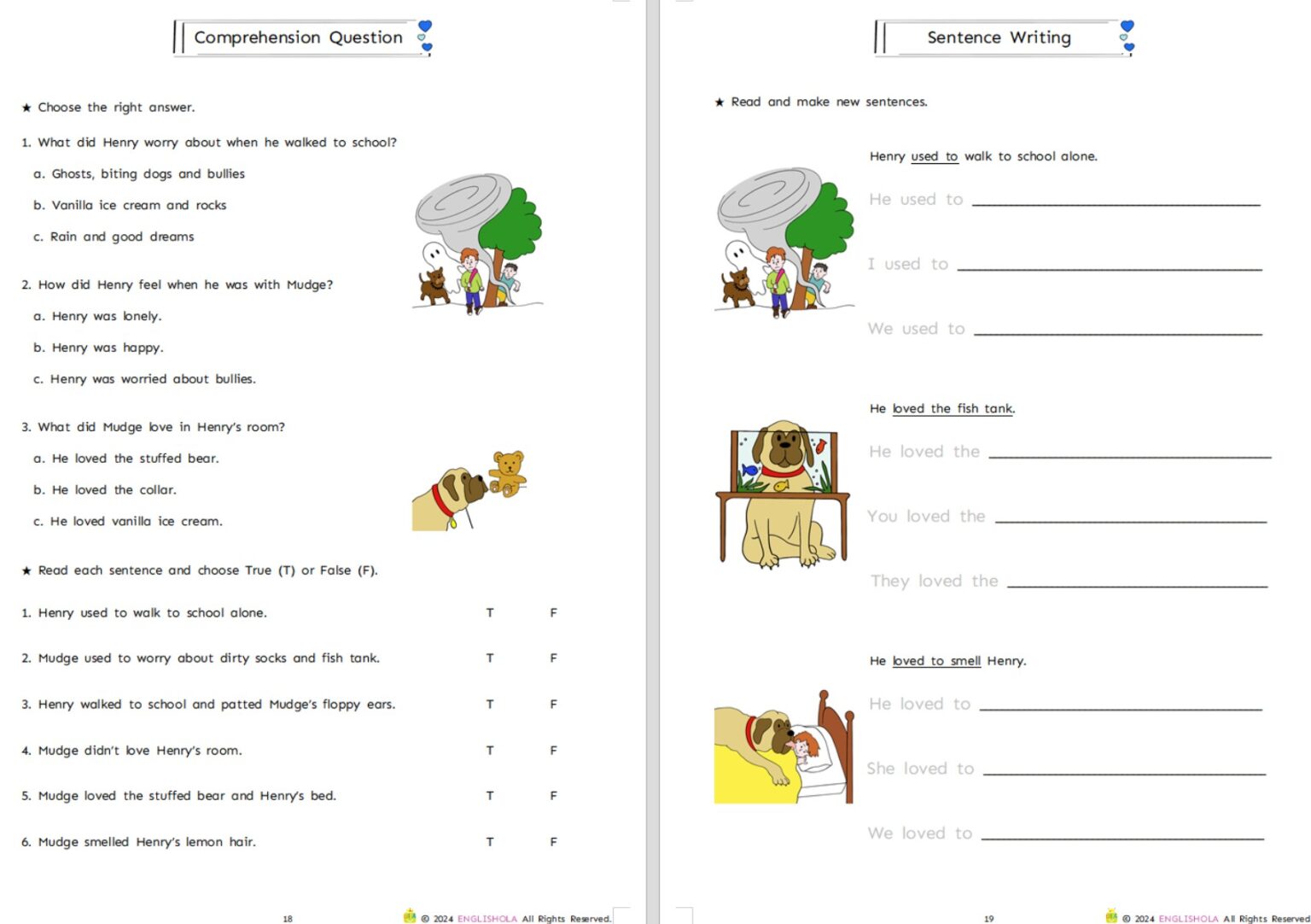 Henry and Mudge series - workbook & printable activities - ENGLISHOLA