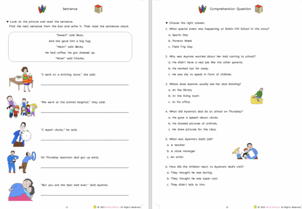 Dad Goes to School workbook 1