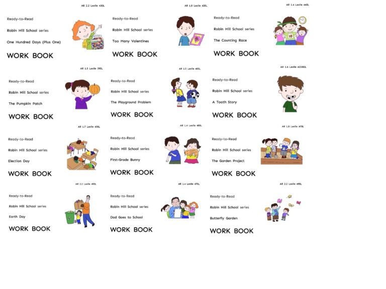 Robin Hill School workbook covers