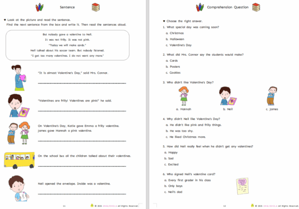 Too Many Valentines workbook 3