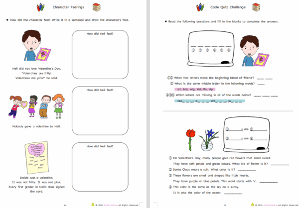 Too Many Valentines workbook 4