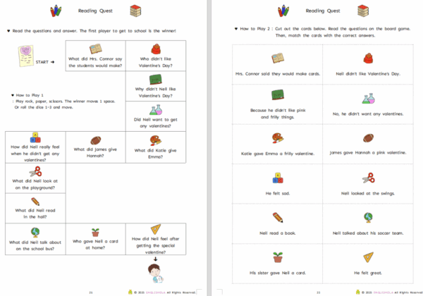 Too Many Valentines workbook 5