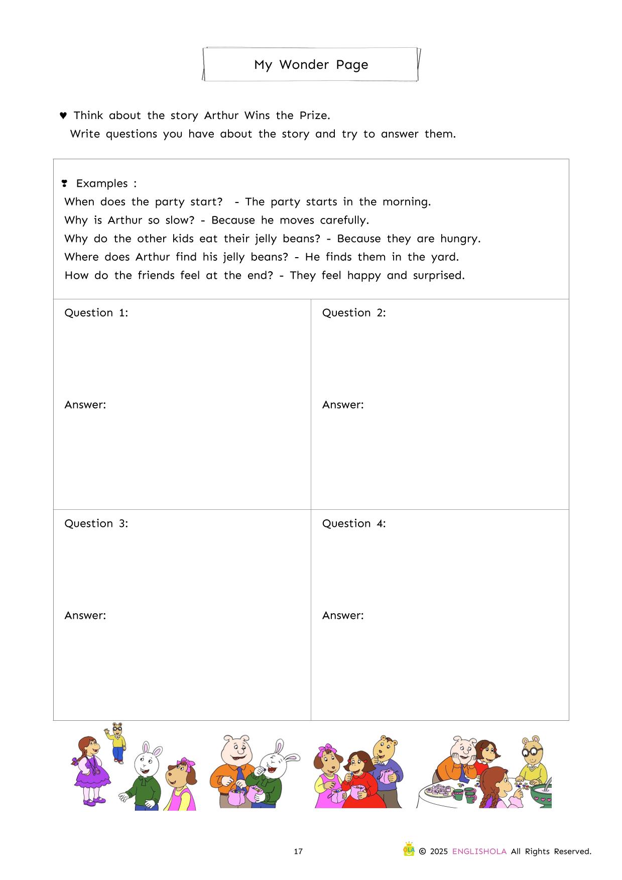 Arthur’s Jelly Beans workbook